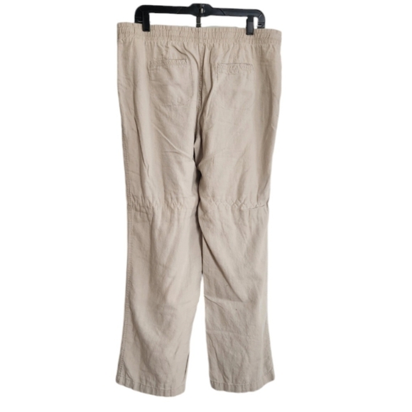 C est 1946 Women’s Linen Blend High Rise Straight Wide Leg Pants Lounge Size L - Picture 4 of 16